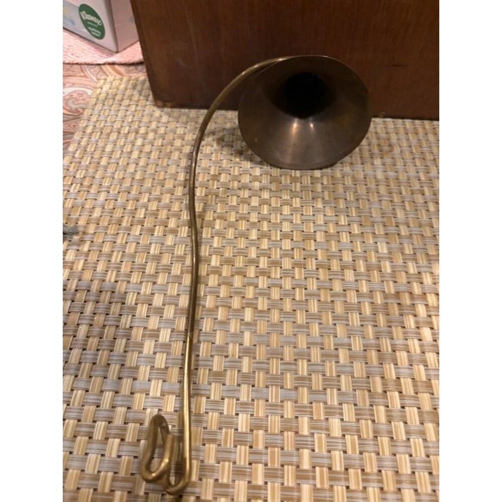 Vtg Brass Cone Candle Snuffer Douter Long Handle Colonial Cottagecore Decor